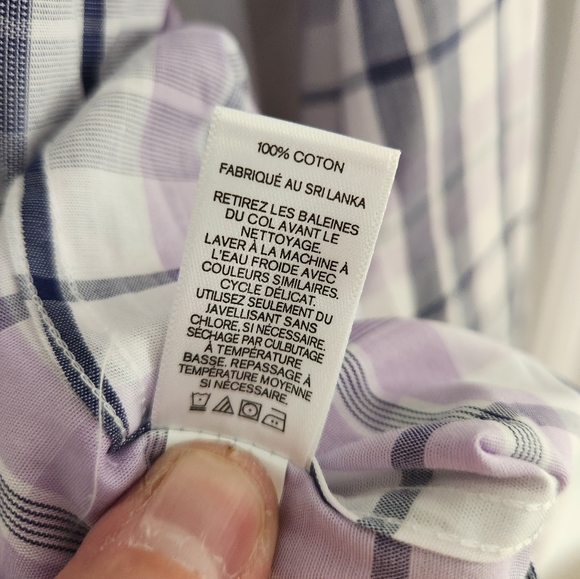 NWT! Express fitted lavender plaid button-up shirt, men's M (15-15.5) - Picture 5 of 5